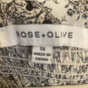 Rose & Olive Monochrome Floral Blouse